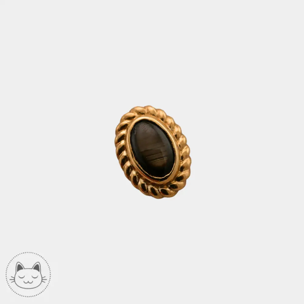 Bijou BVLA Oval Raine or 14K avec saphir chocolat