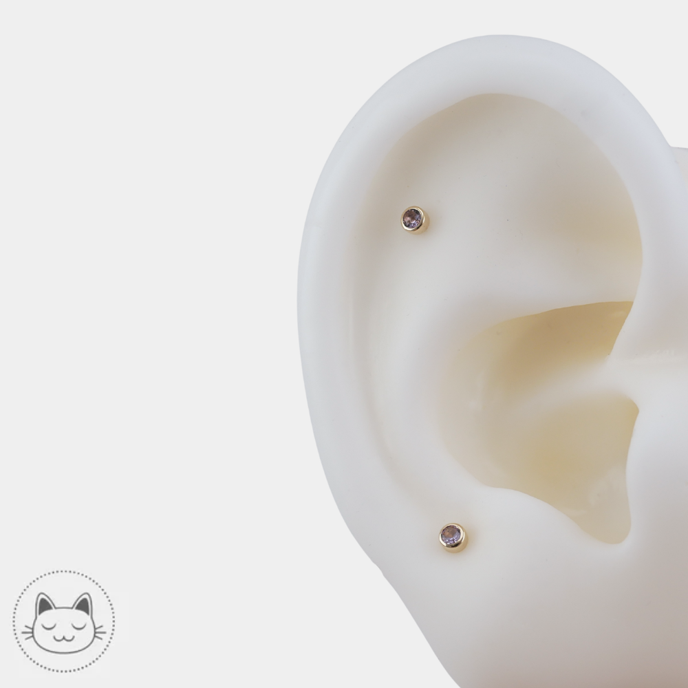 Bijou piercing BVLA avec améthyste claire 2 mm