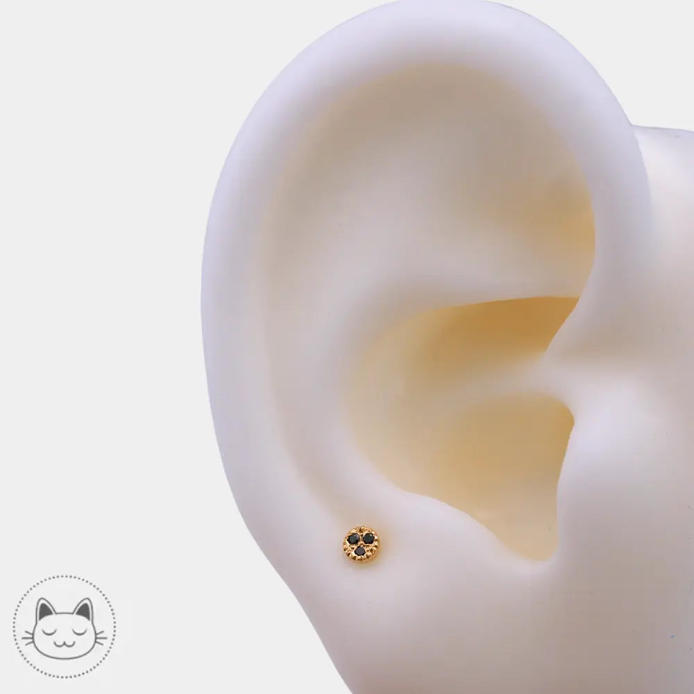 Piercing BVLA Pave Circle diamant noir