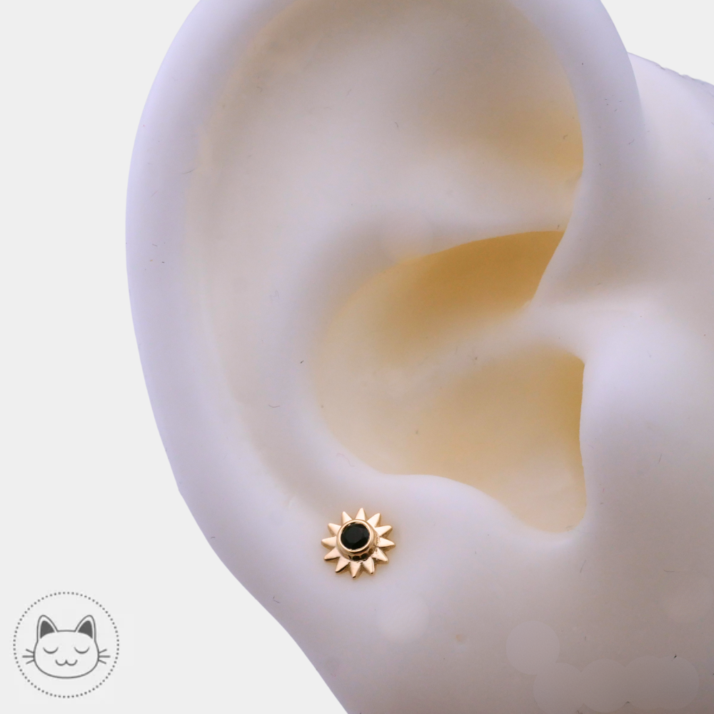 Détail du BVLA Sun or 14k onyx facetté