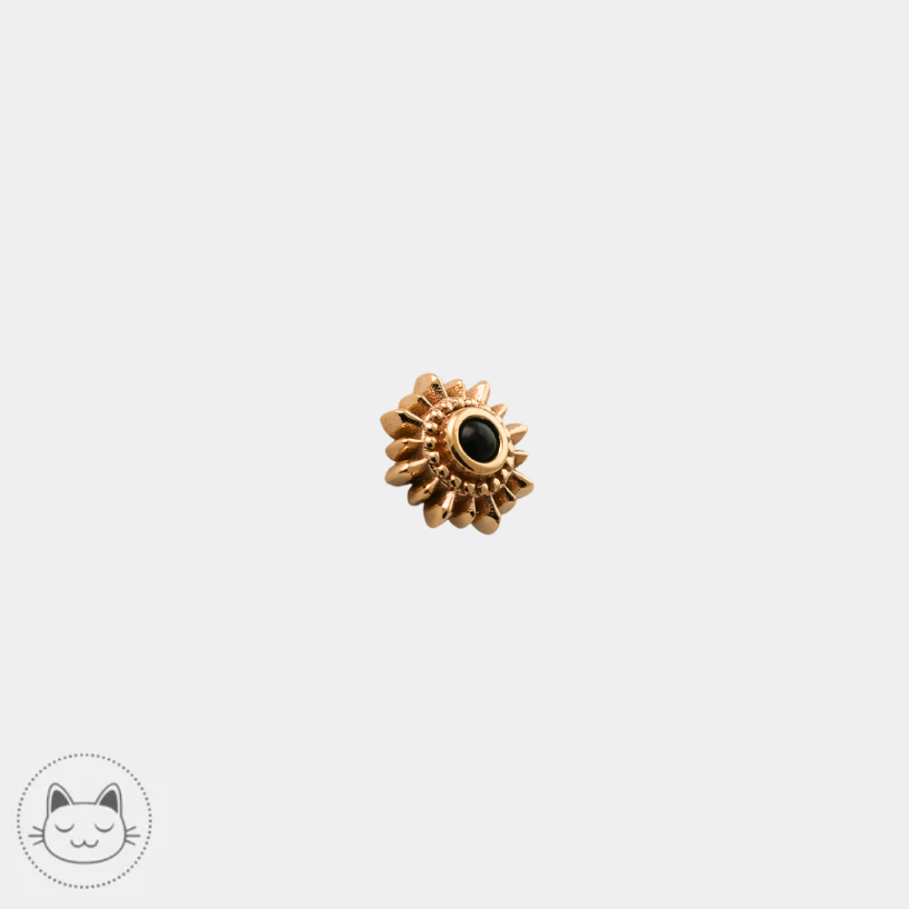 Bijou BVLA en or massif 14k avec onyx cabochon noir