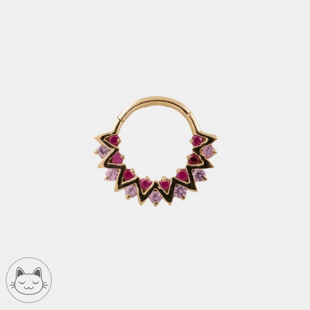 Naga Jewelry - Summer Bird - Rubis & Saphirs roses - Kawaii Place piercing