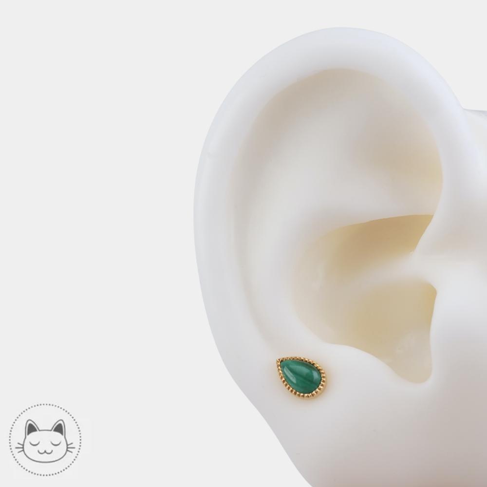 AURIS Teardrop CAB or jaune 14K pour helix conch et lobe
