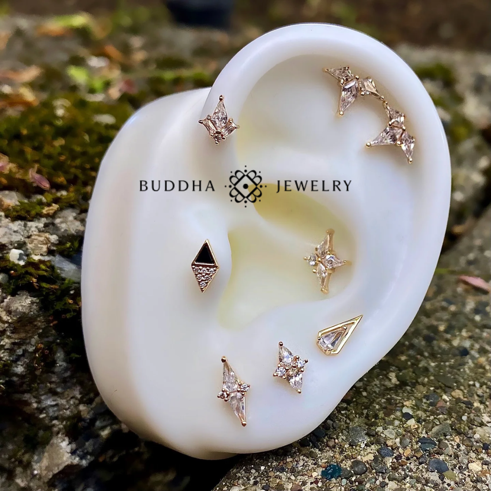Bijou Arthaus Buddha Jewelry avec zircon blanc pour anti hélix