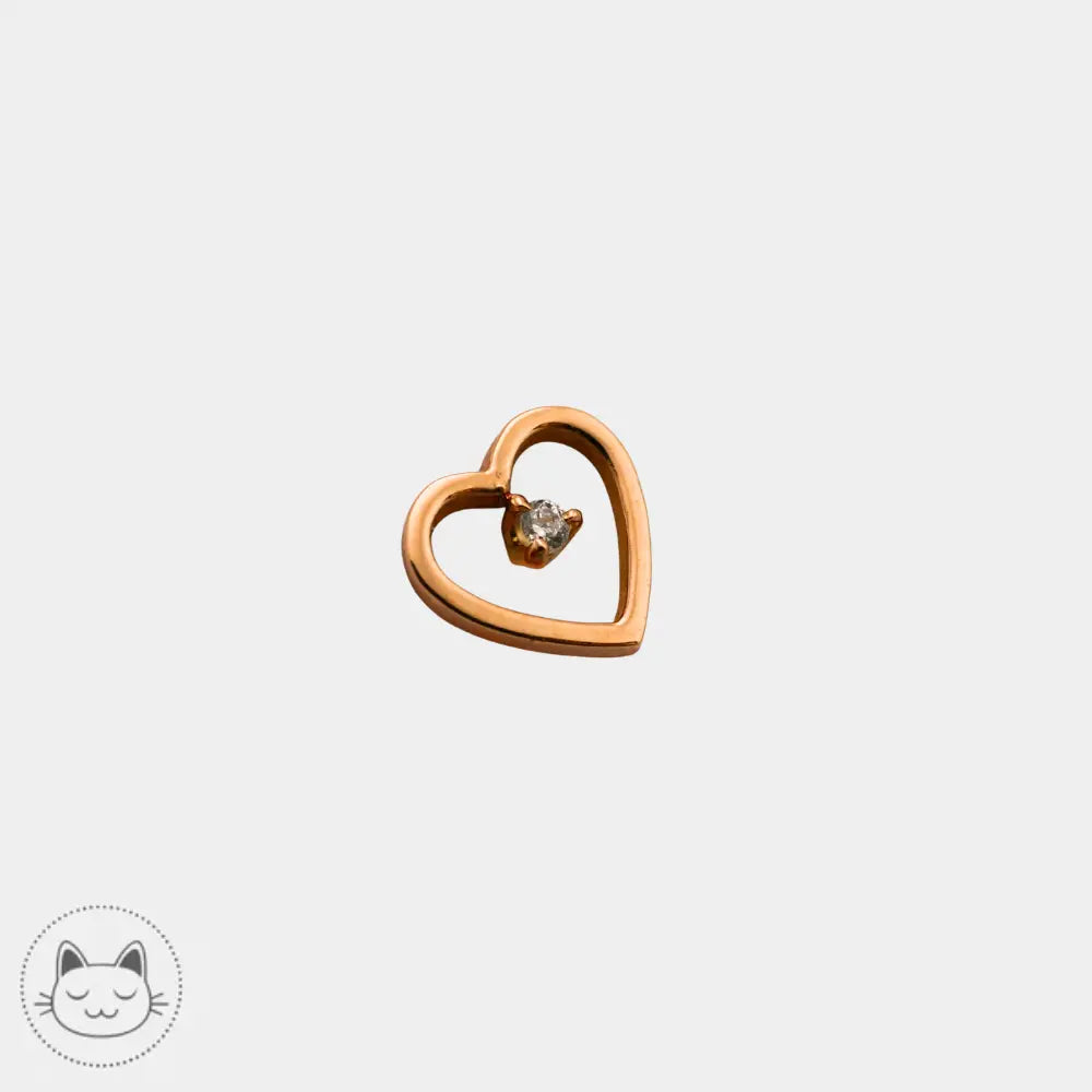 Auris Amour piercing or jaune zircon blanc