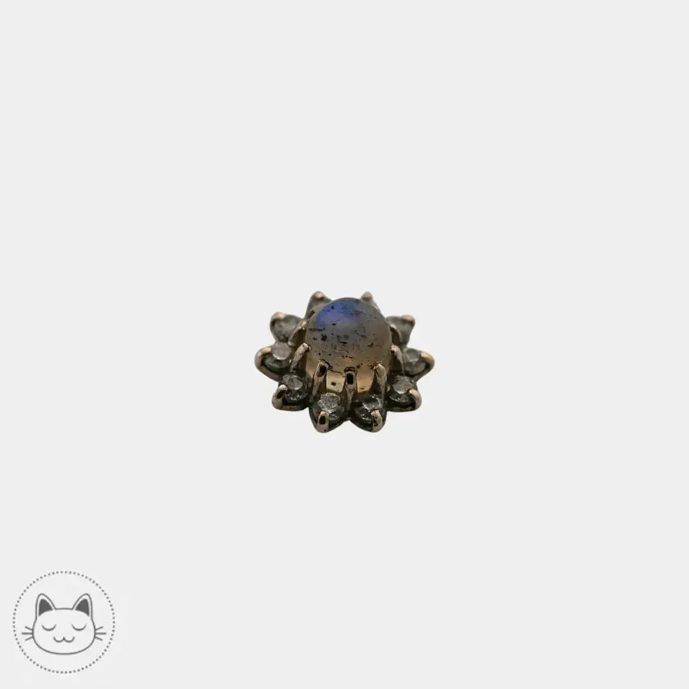 Auris or blanc labradorite zircons pour piercing