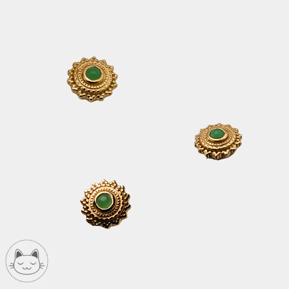 Vue du BVLA Afghan or jaune serti de chrysoprase