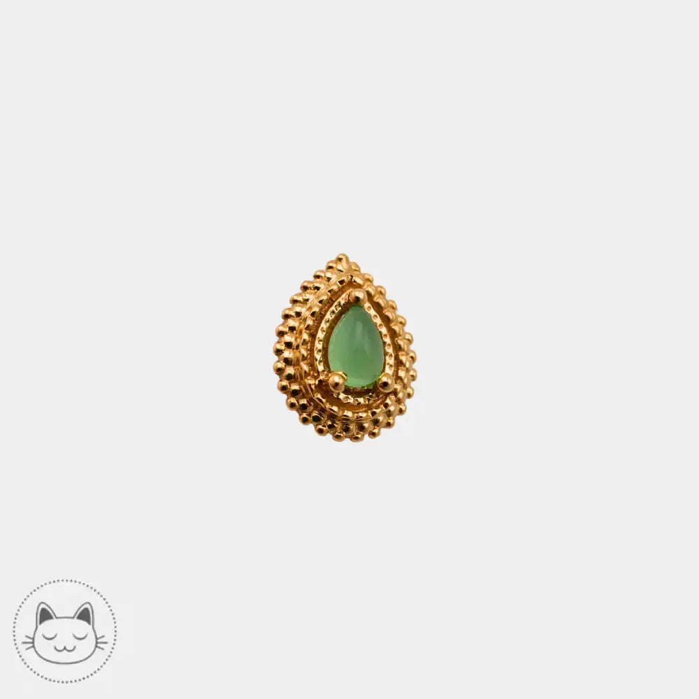 Piercing BVLA or jaune serti de chrysoprase sablée