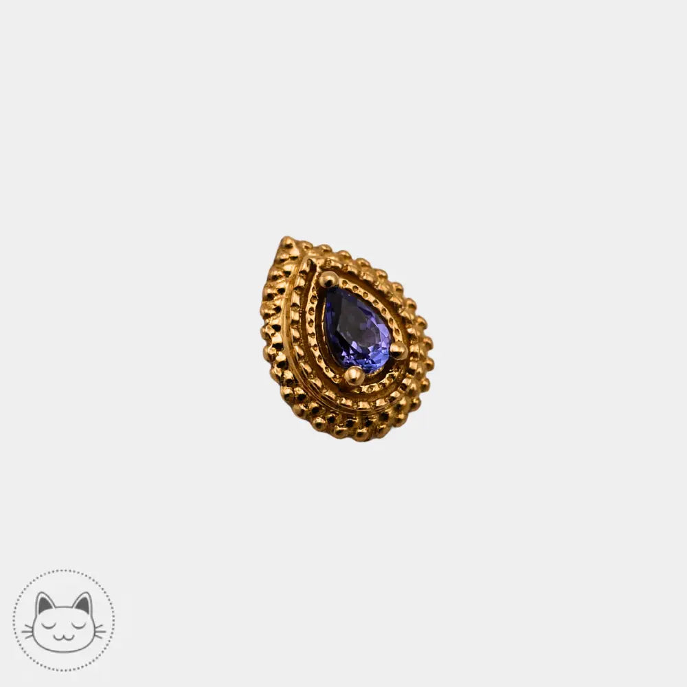 Piercing BVLA or jaune serti d’une tanzanite
