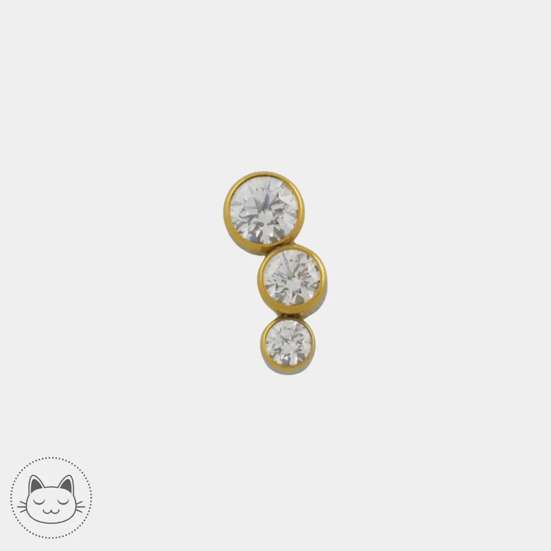 Piercing LeRoi 3T D en titane avec zircon blanc