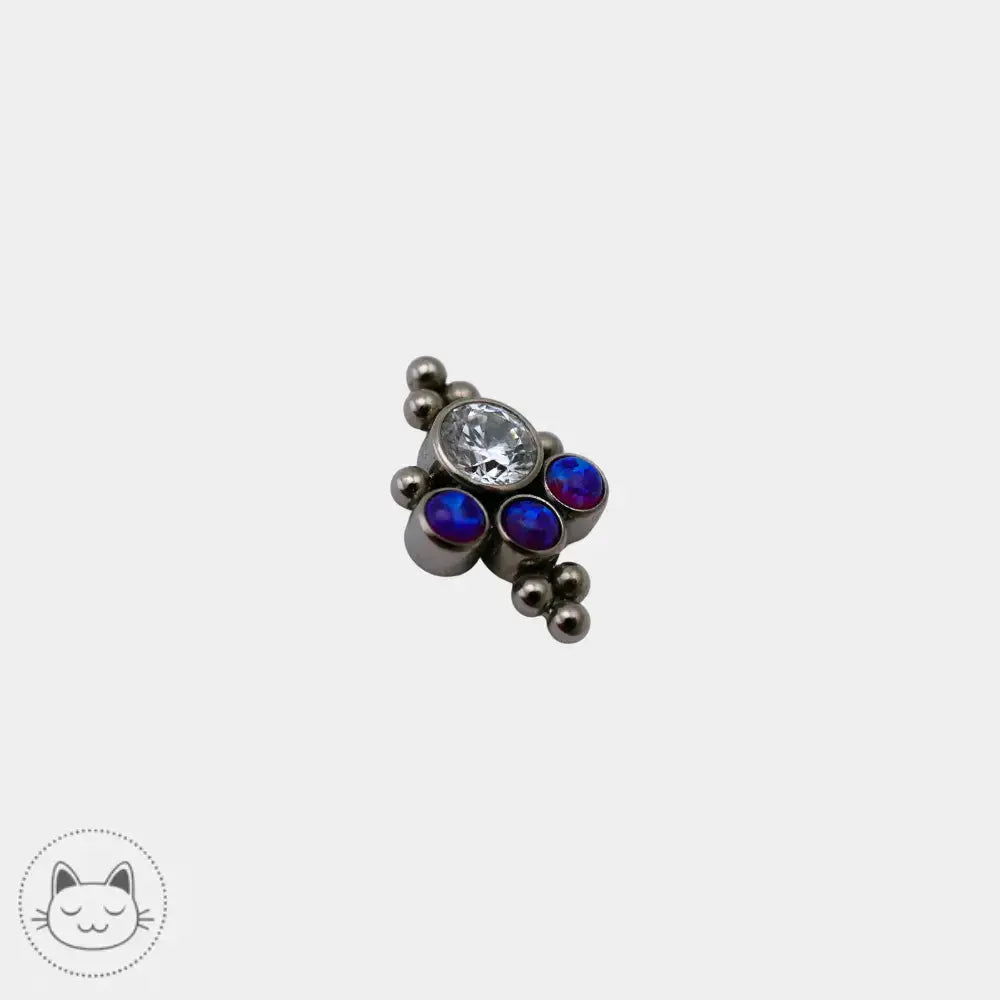 LeRoi zircon blanc opale violette piercing oreille