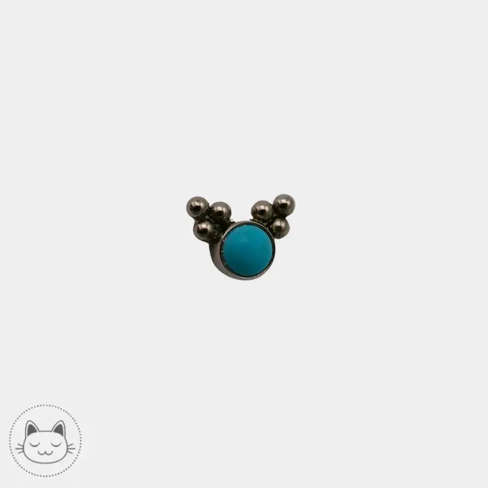 Stud de piercing titane hypoallergénique turquoise LeRoi