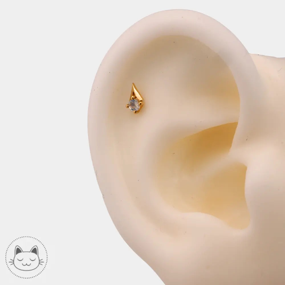 Stud Naga Jewelry Tenor serti de Rainbow Moonstone