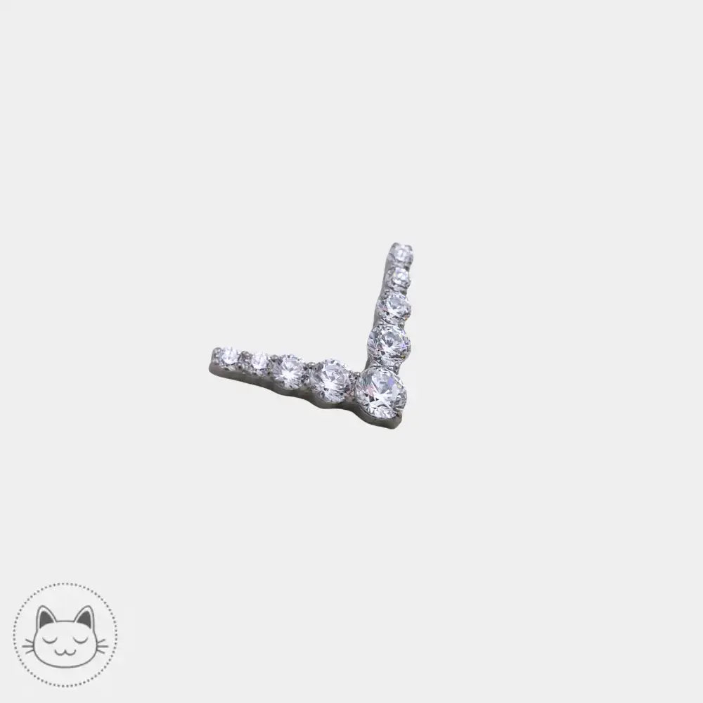 Bijou de piercing Invictus zircons blancs doré ou argenté