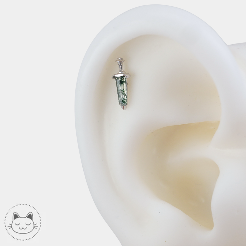 Bijou de piercing Spellbound Buddha Jewelry en or blanc 14 carats