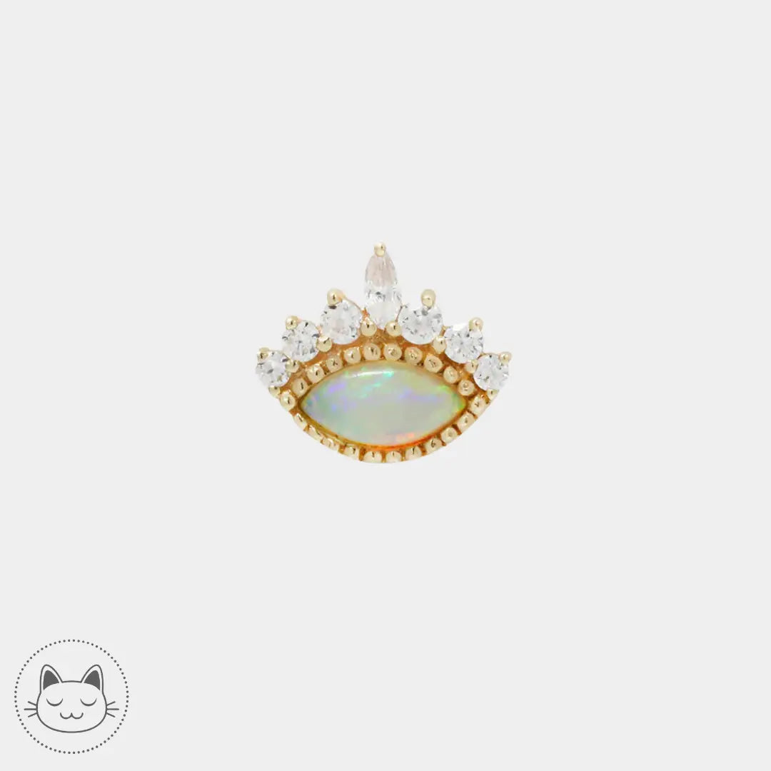 Enchant Buddha Jewelry en or 14 carats avec opale blanche