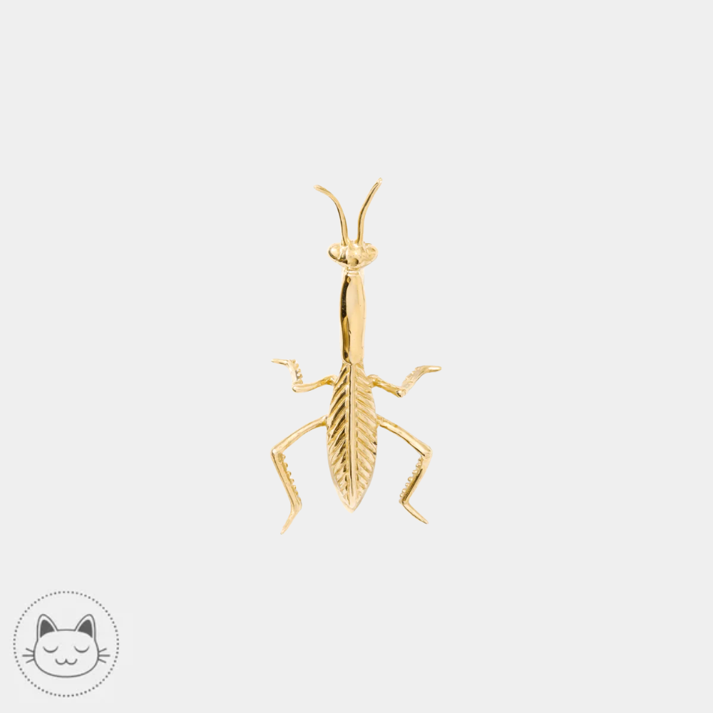 poids oreille mante religieuse 18k gold plated gunmetal argent