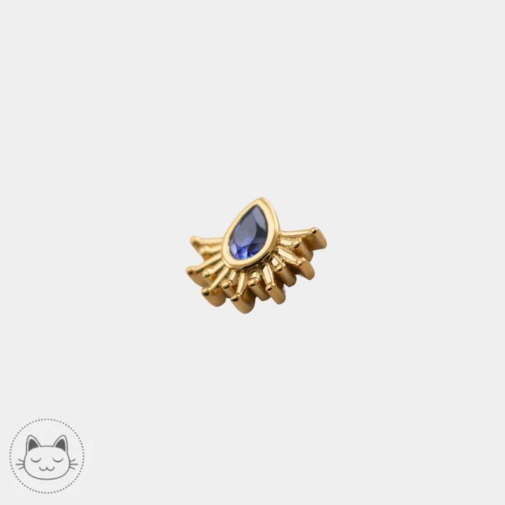 Bijou piercing BVLA avec tanzanite 3x2 mm