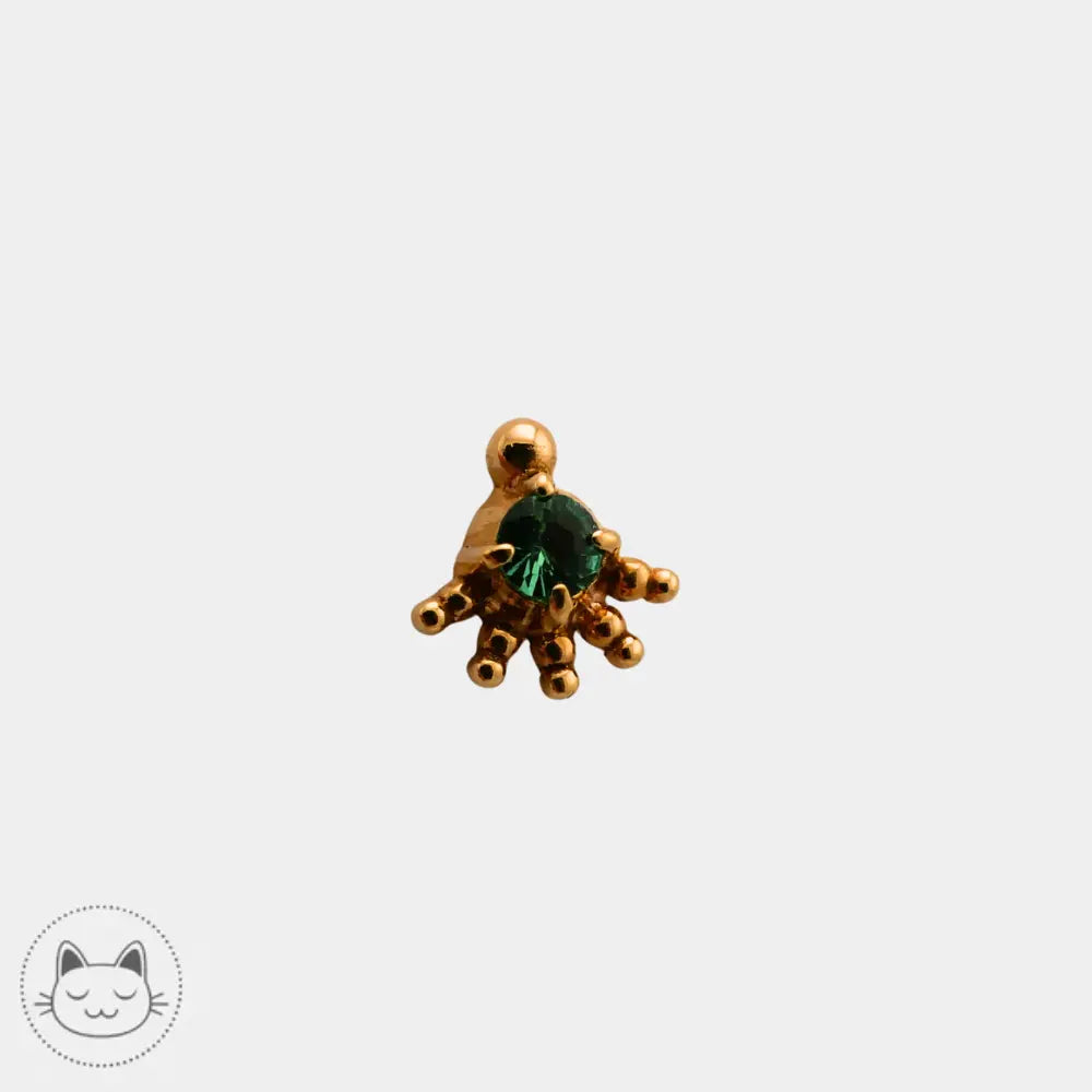 émeraude d64 sacred symbols en or jaune 14 carats