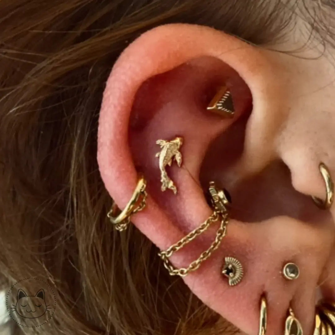 Naga - Carpe Koï - Or jaune Kawaii Place piercing