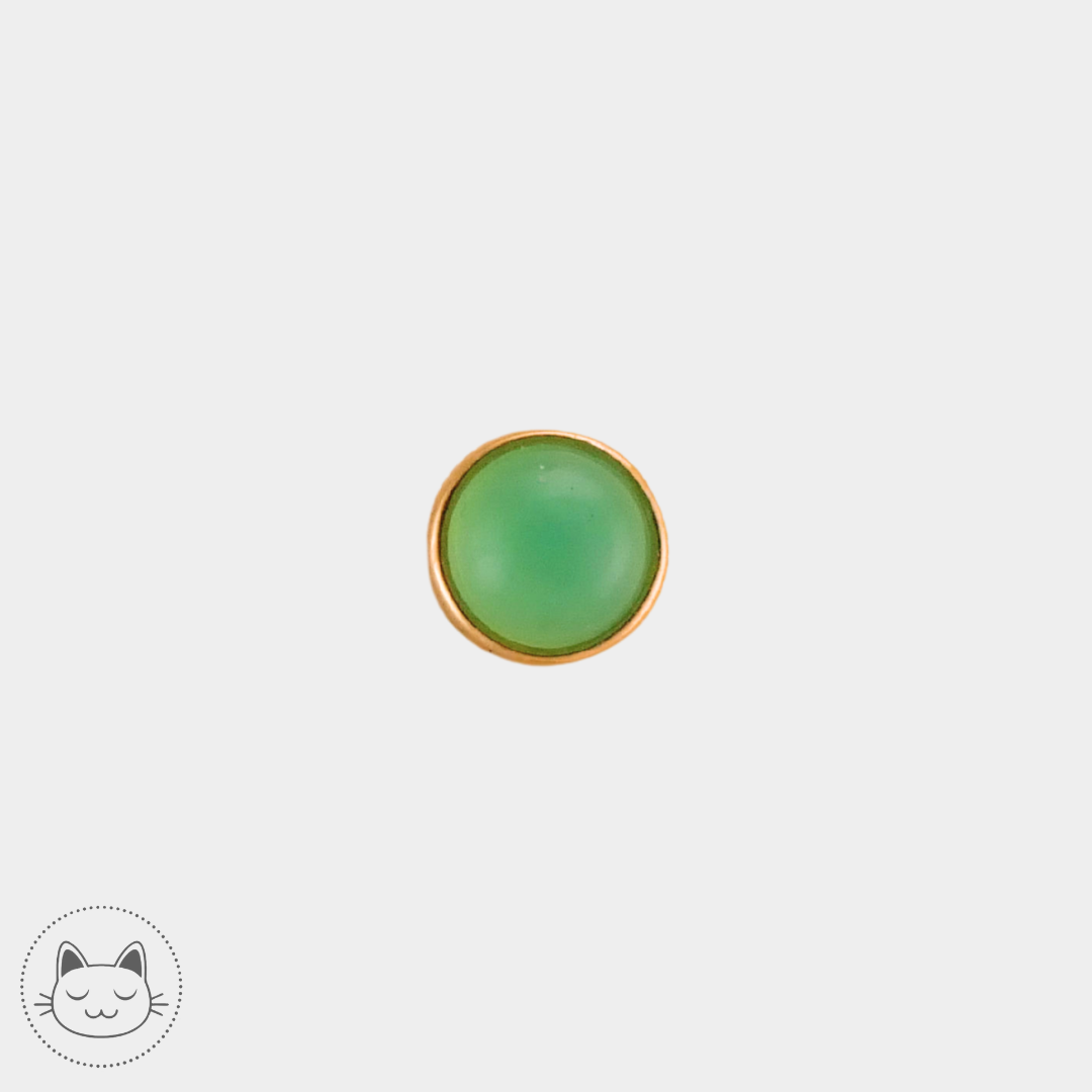 BVLA - Cabochon - Or jaune et chrysoprase Kawaii Place piercing