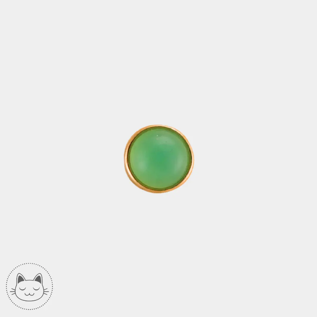 BVLA - Cabochon - Or jaune et chrysoprase Kawaii Place piercing