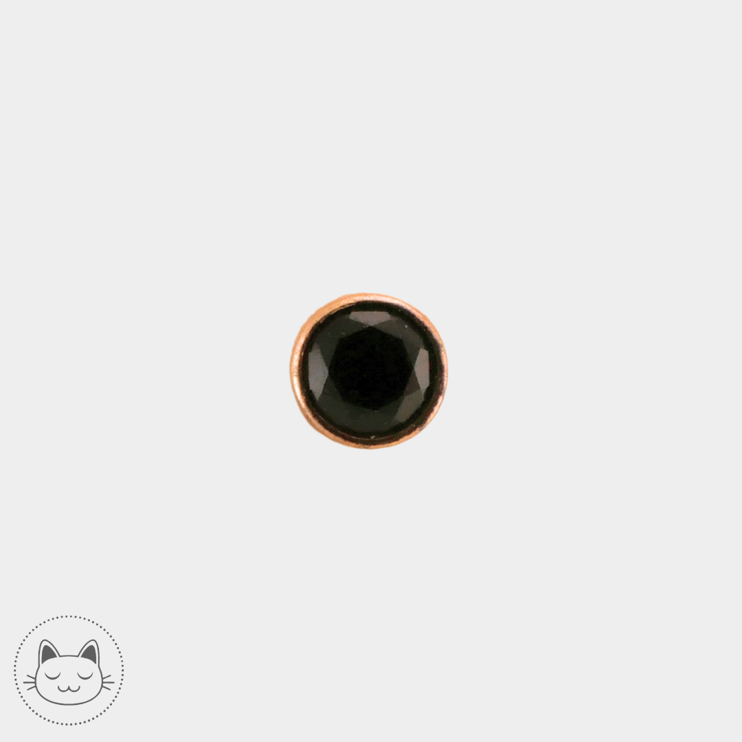 BVLA - Cabochon - Or jaune et zircon noir Kawaii Place piercing