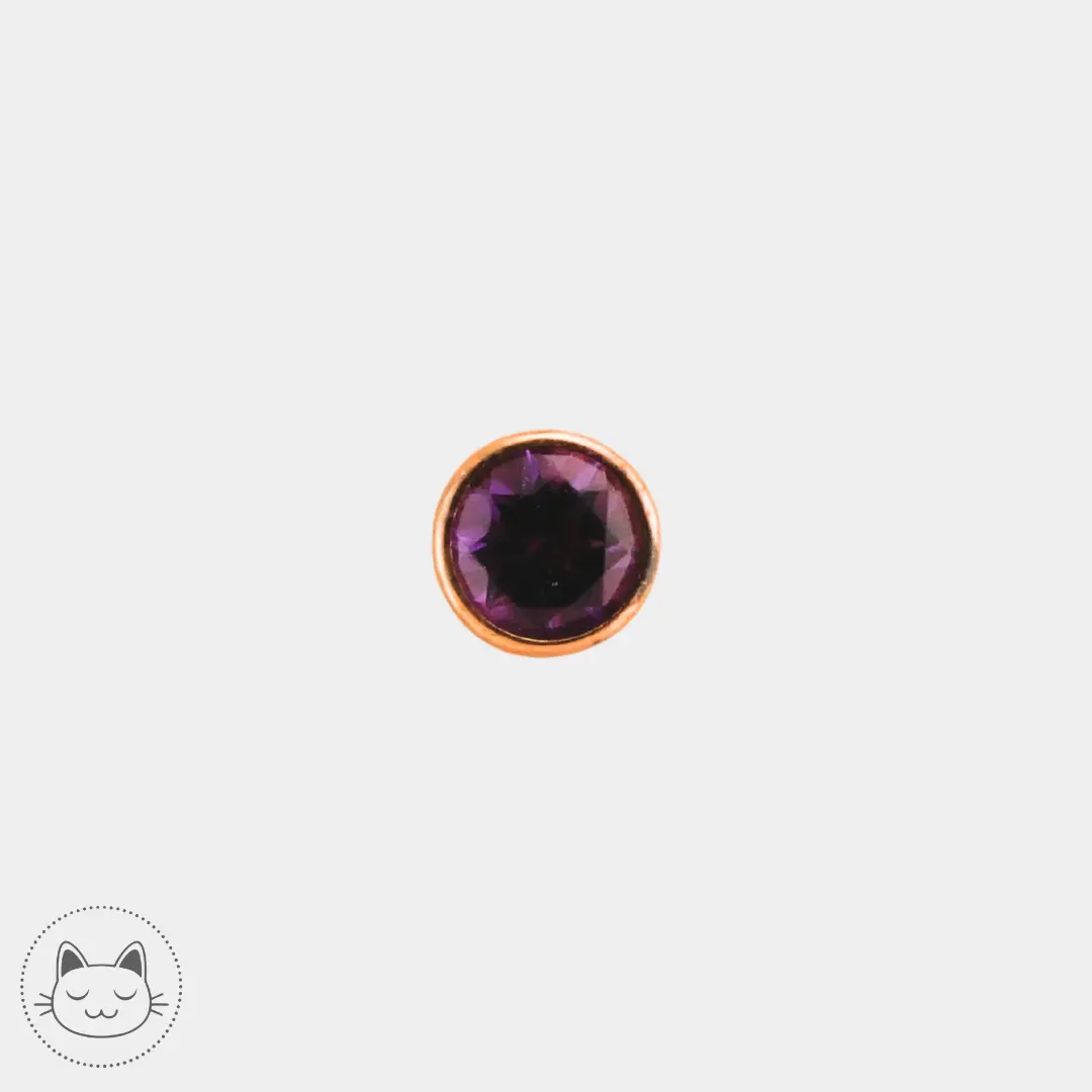 BVLA - Cabochon - Or jaune et améthyste Kawaii Place piercing