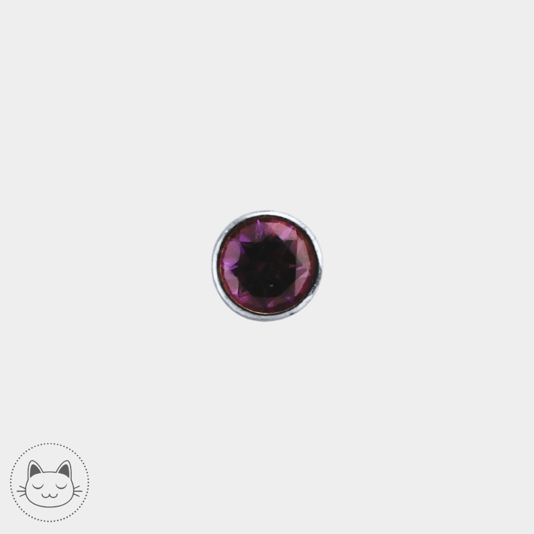 BVLA - Cabochon - Or blanc et améthyste Kawaii Place piercing