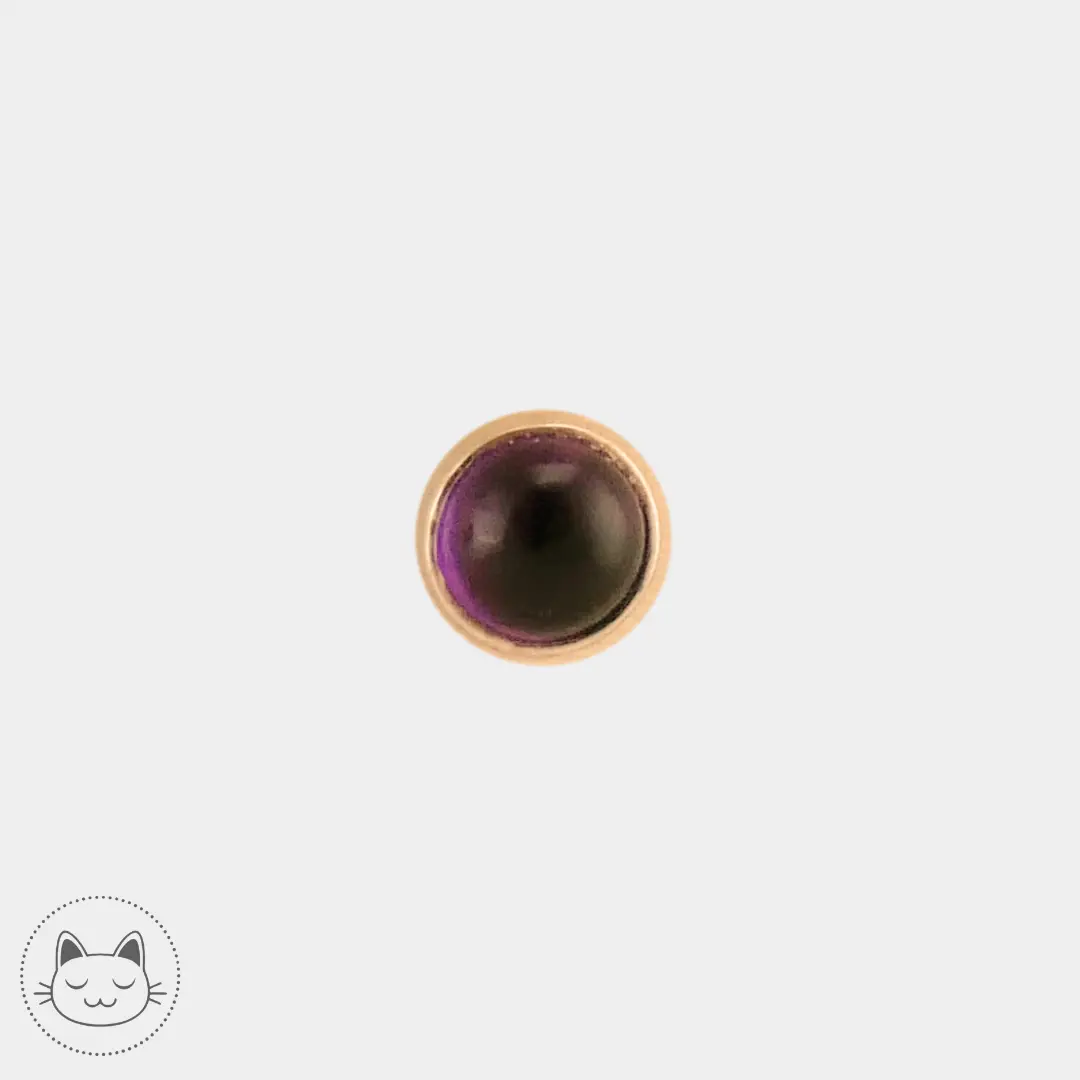 BVLA - Cabochon - Or jaune et améthyste Kawaii Place piercing