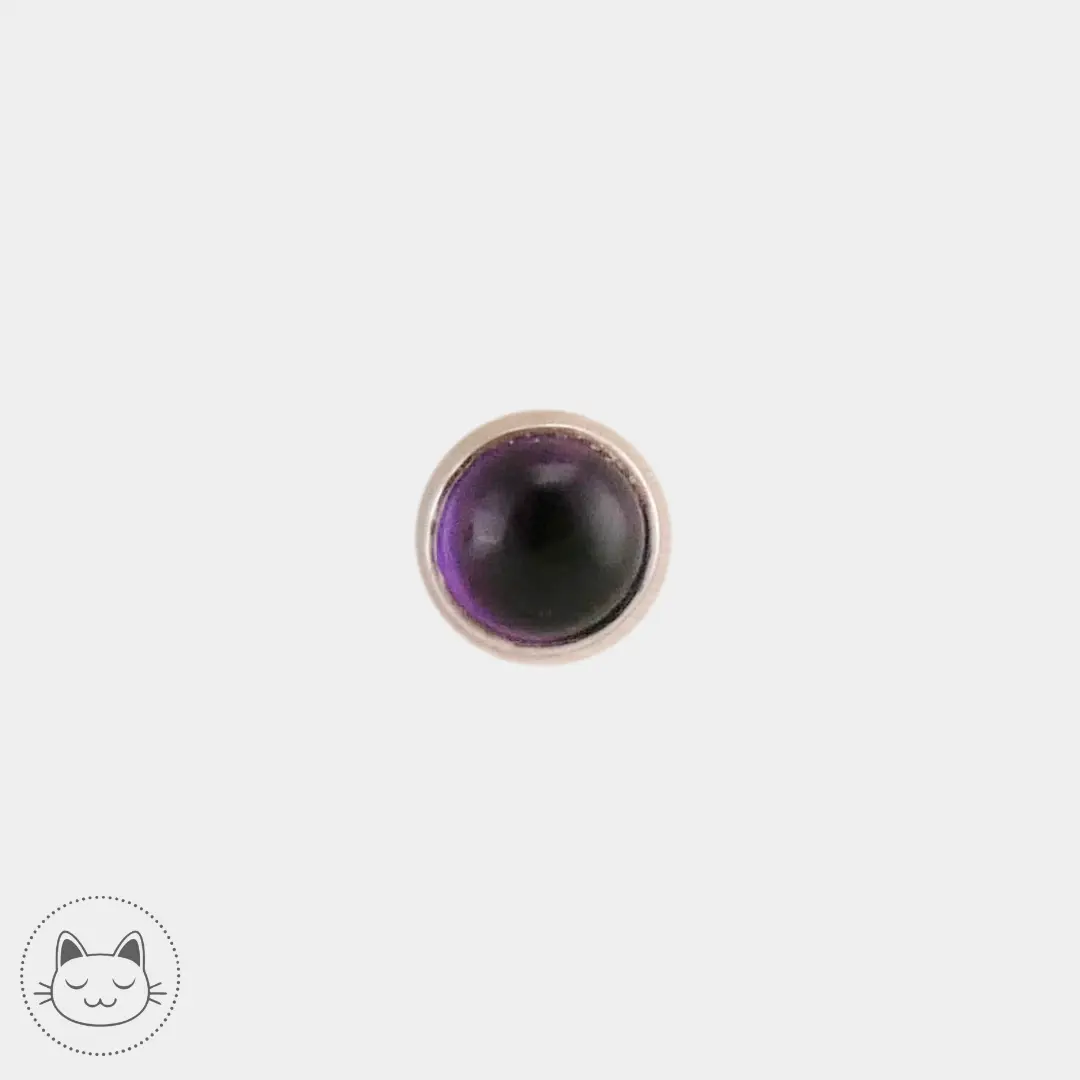 BVLA - Cabochon - Or blanc et améthyste Kawaii Place piercing