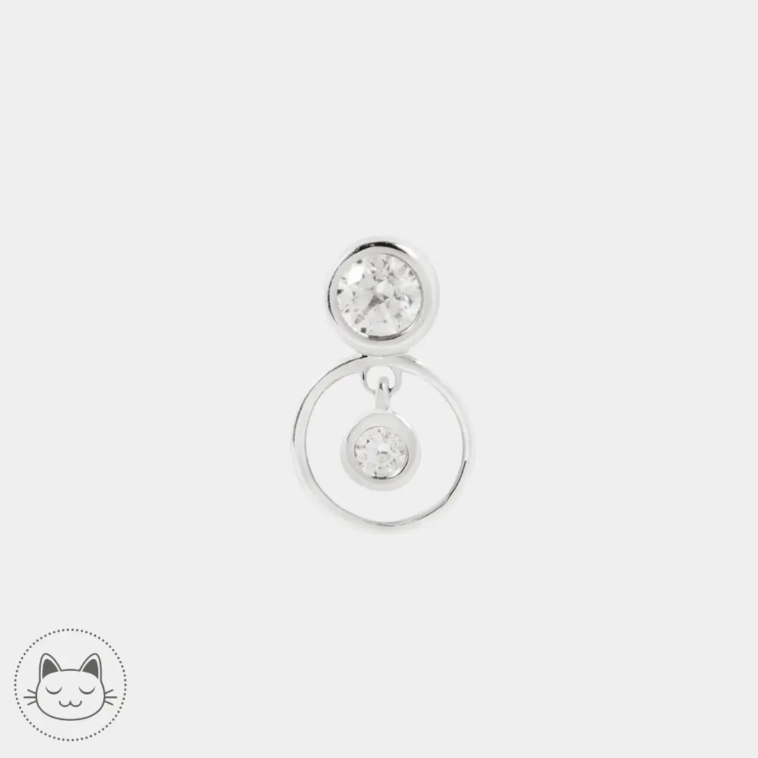 Buddha Jewelry - Warhol - Zircons Blanc - Kawaii Place piercing