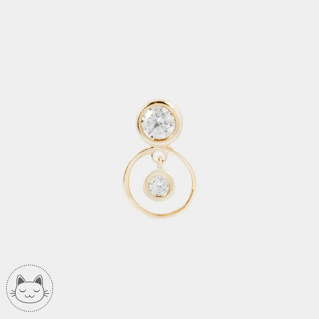 Buddha Jewelry - Warhol - Zircons Blanc - Kawaii Place piercing