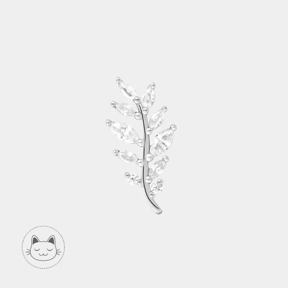 Buddha Jewelry - Botaniste - Or 14K et Zircon blanc - Kawaii Place piercing