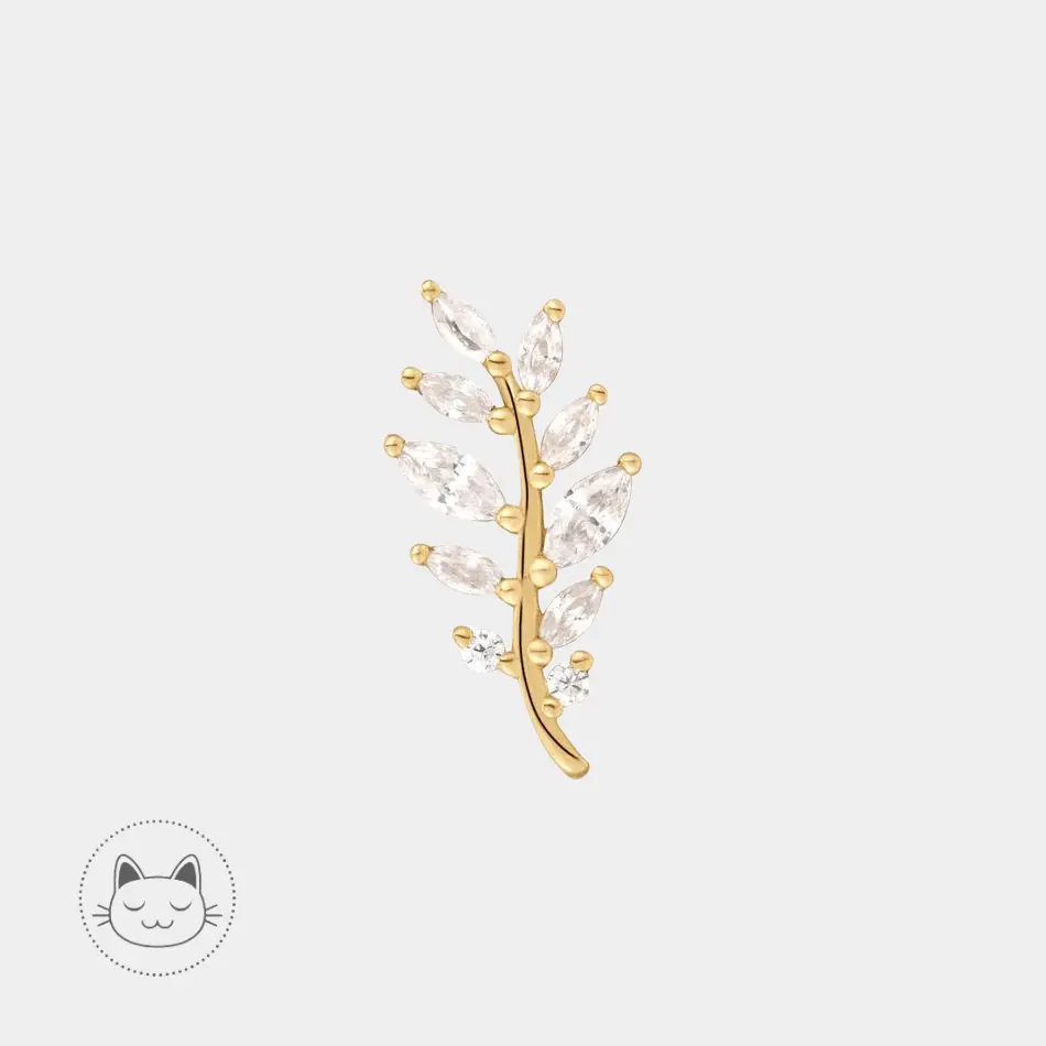 Buddha Jewelry - Botaniste - Or 14K et Zircon blanc - Kawaii Place piercing