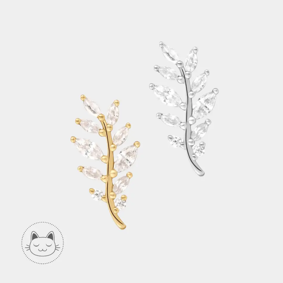 Buddha Jewelry - Botaniste - Or 14K et Zircon blanc - Kawaii Place piercing