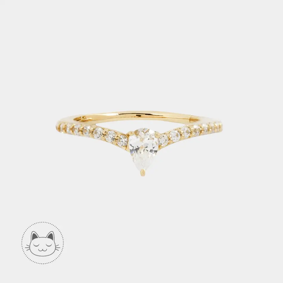 Buddha Jewelry - Nyx - Or jaune et Zircons blancs - Kawaii Place piercing