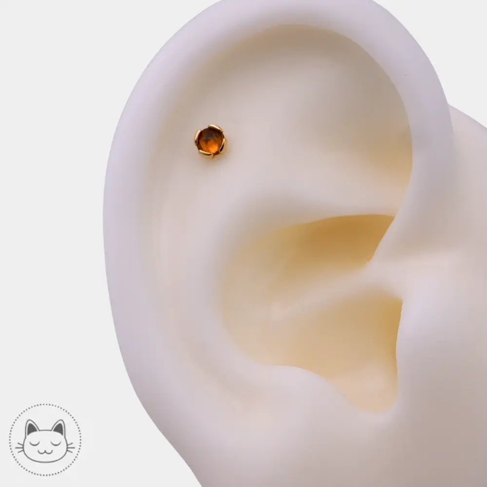 Buddha Jewelry - Peekaboo - Grenat Orange Kawaii Place piercing