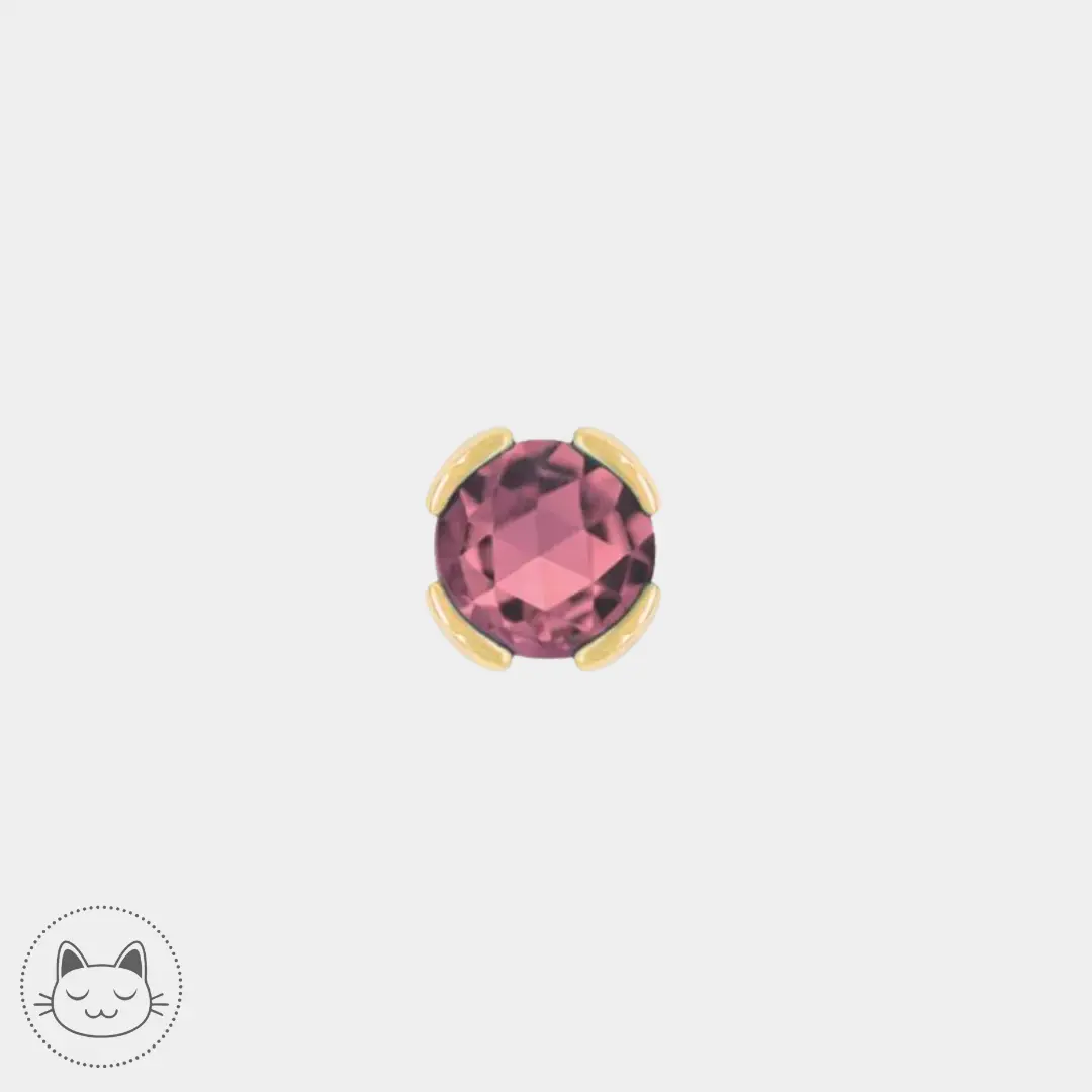 Buddha Jewelry - Peekaboo - Tourmaline rose Kawaii Place piercing