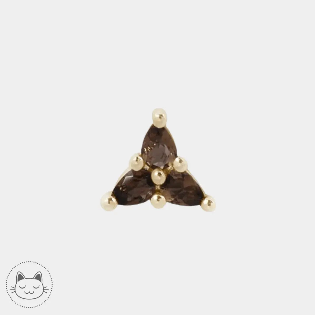 Buddha Jewelry - 3 Little Pears - Smoky Quartz - Kawaii Place piercing