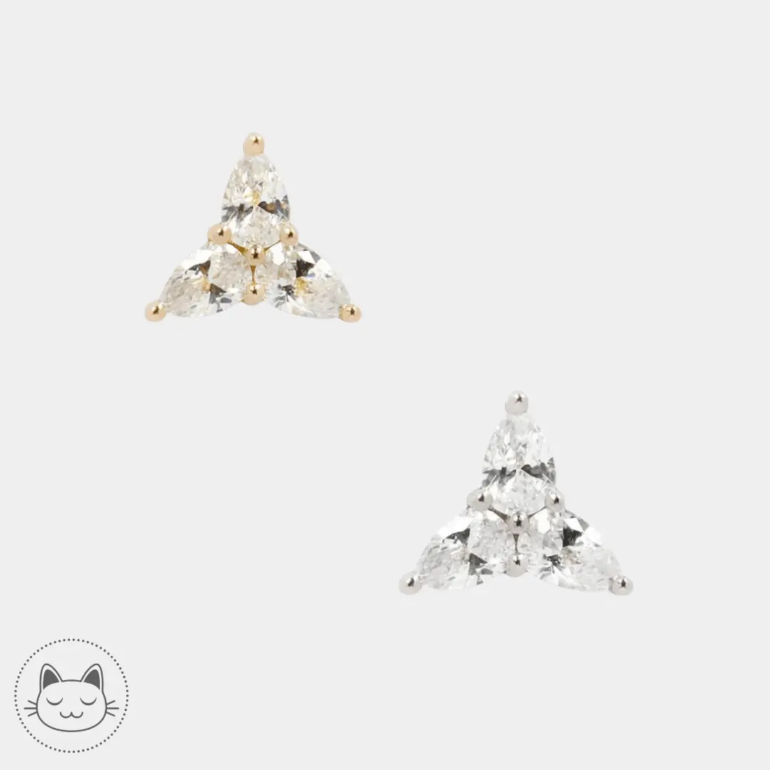 Buddha Jewelry - 3 Little Pears - Zircon blanc - Kawaii Place piercing