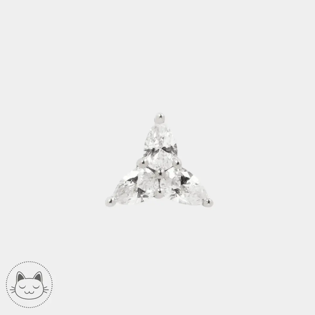 Buddha Jewelry - 3 Little Pears - Zircon blanc - Kawaii Place piercing