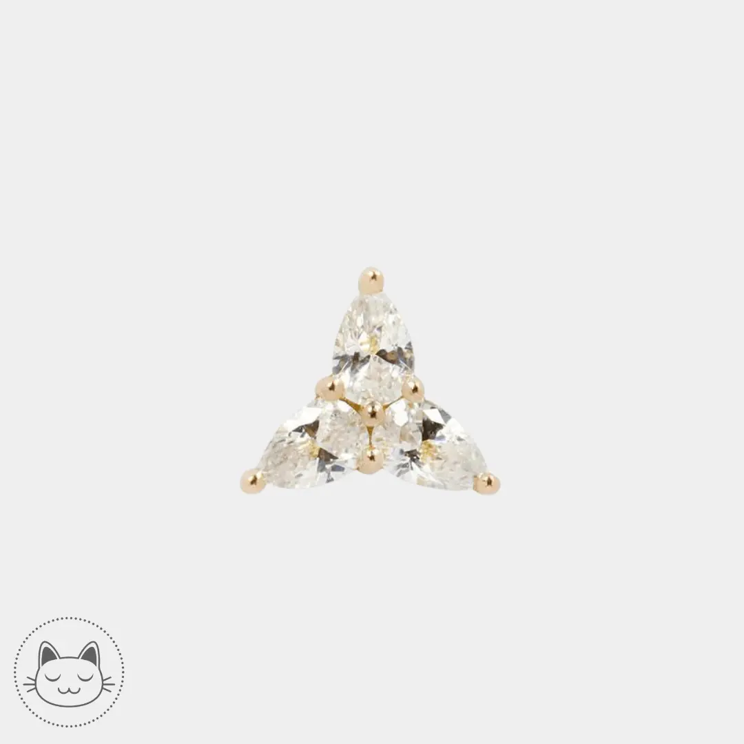 Buddha Jewelry - 3 Little Pears - Zircon blanc - Kawaii Place piercing