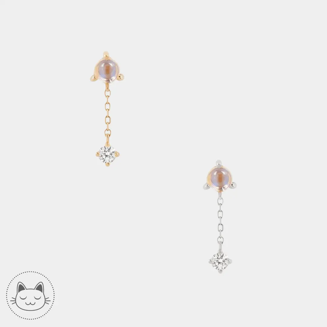 Buddha Jewelry - Bianca - Pierre de lune et saphir blanc - Kawaii Place piercing