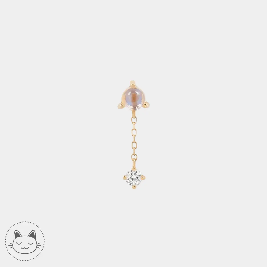 Buddha Jewelry - Bianca - Pierre de lune et saphir blanc - Kawaii Place piercing
