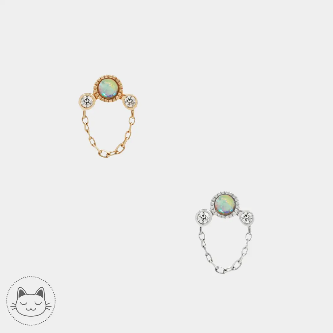 Buddha Jewelry - Halston - Opale blanche - Kawaii Place piercing