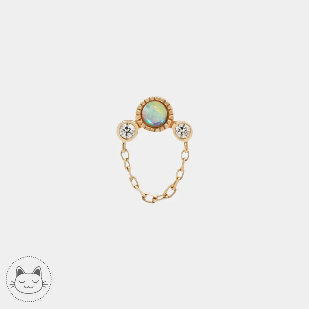 Buddha Jewelry - Halston - Opale blanche - Kawaii Place piercing