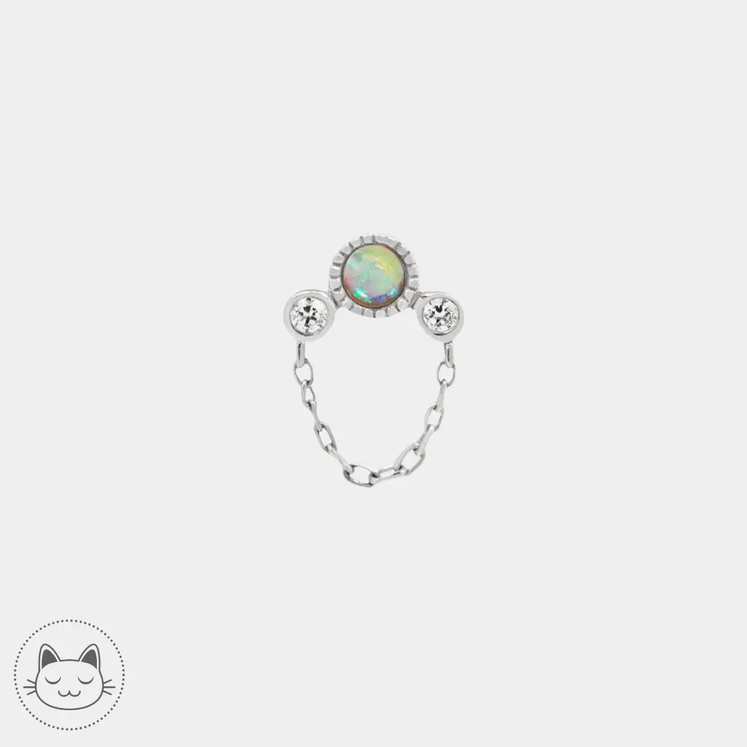 Buddha Jewelry - Halston - Opale blanche - Kawaii Place piercing