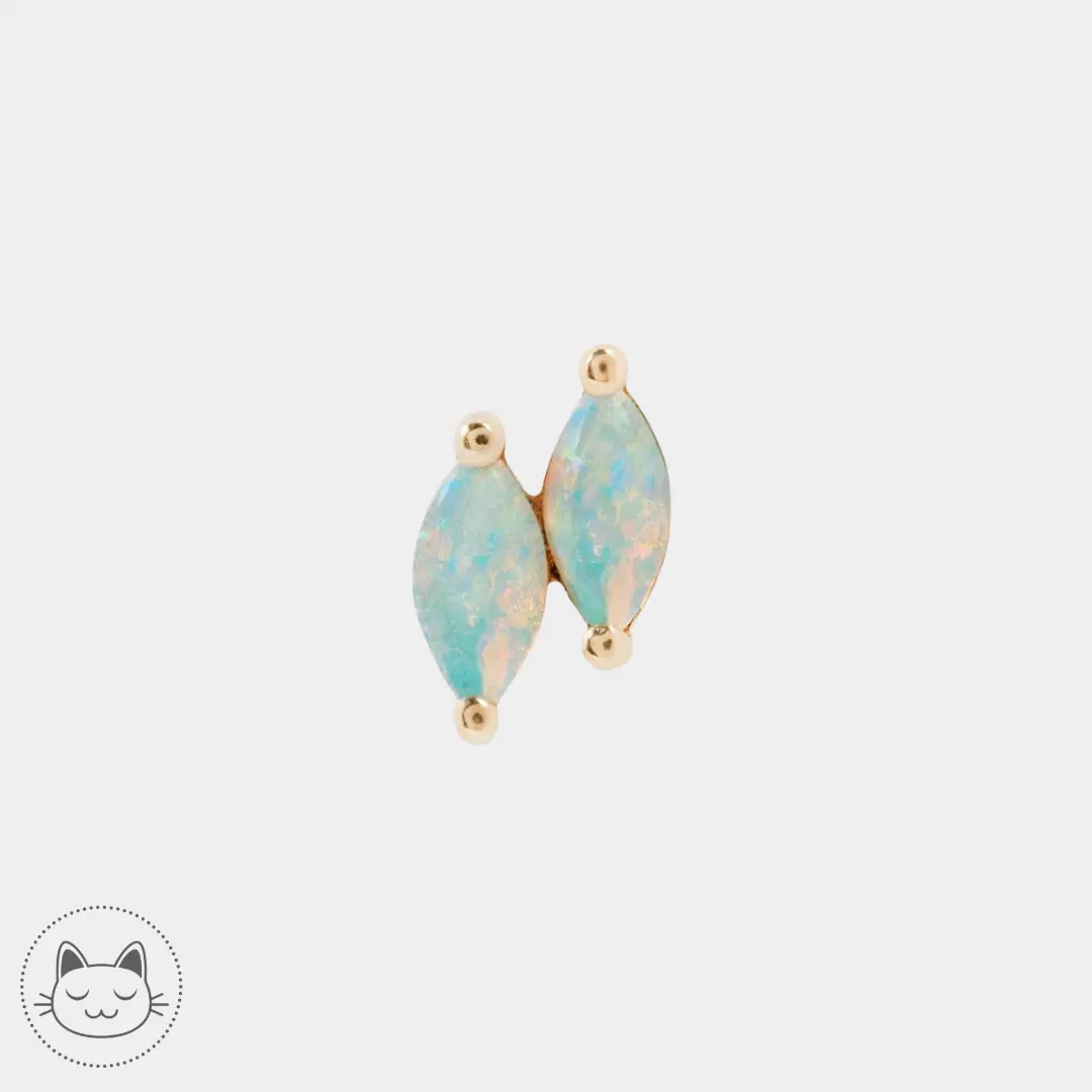 Buddha Jewelry - Double Zuri Marquise - Opale Blanche - Kawaii Place piercing