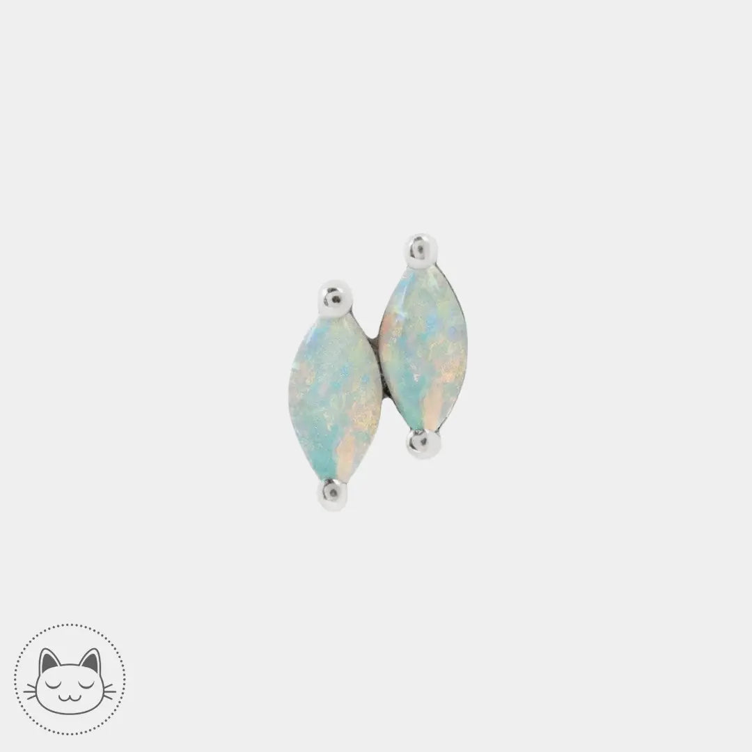Buddha Jewelry - Double Zuri Marquise - Opale Blanche - Kawaii Place piercing